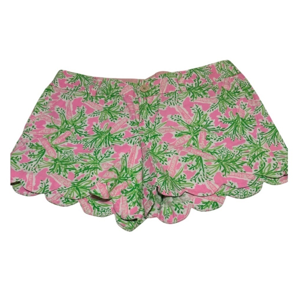 Lilly Pulitzer High Waist Pink and Green Floral Shorts